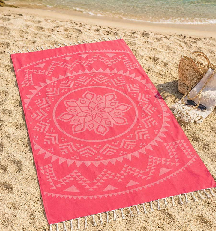 Strandtuch BOHEMIAN leuchtendes Rosa