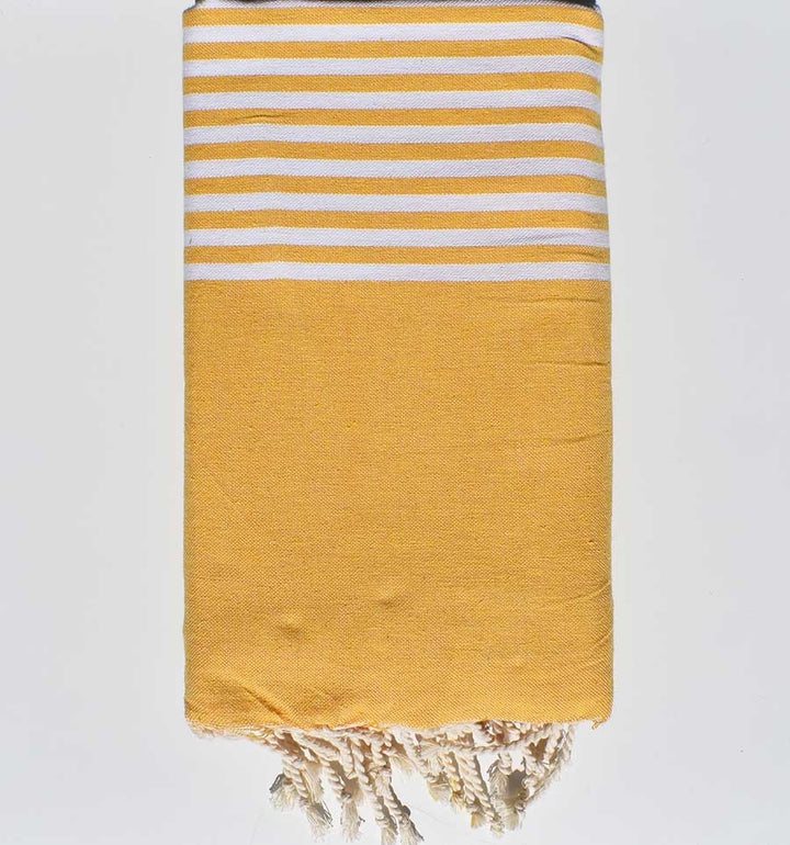 Jeté arthur jaune foncé à bandes blanches 150x250 cm