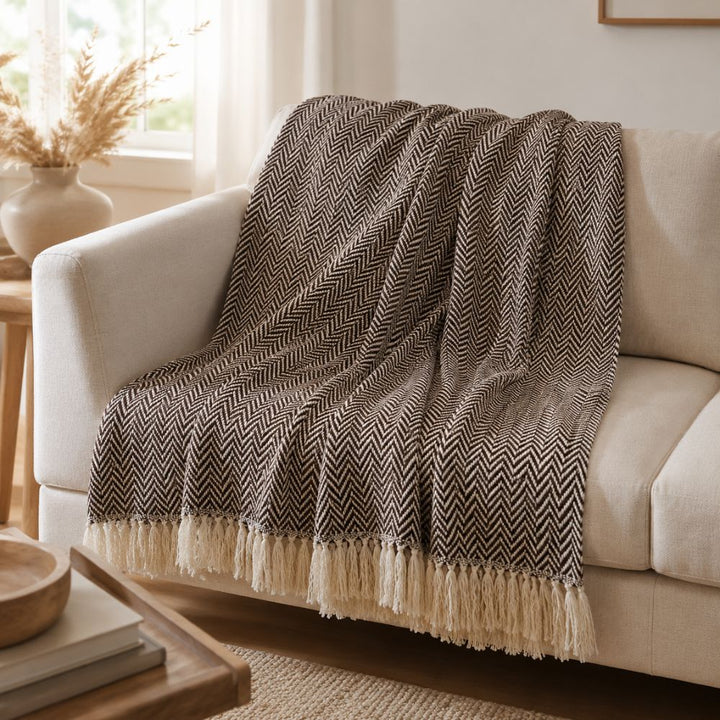 Plaid chevron marrón