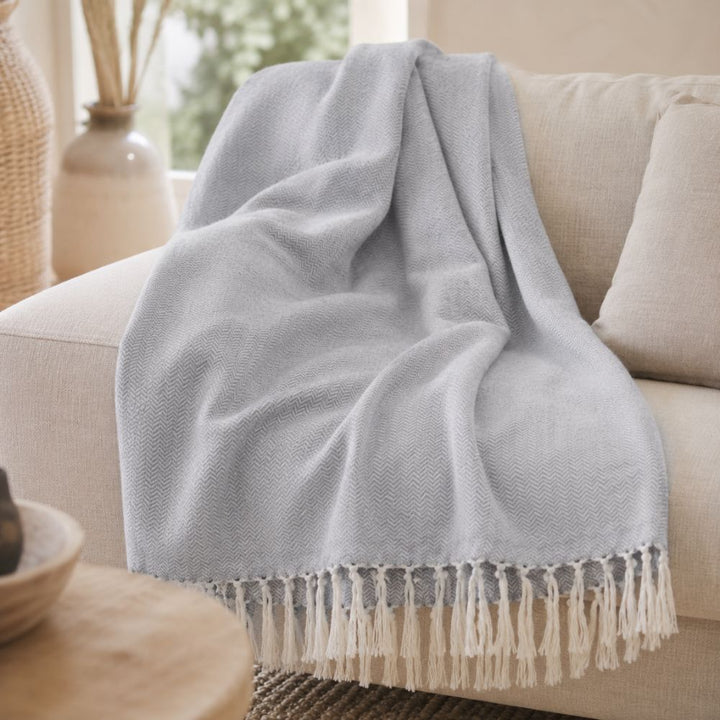 Plaid bleu gris