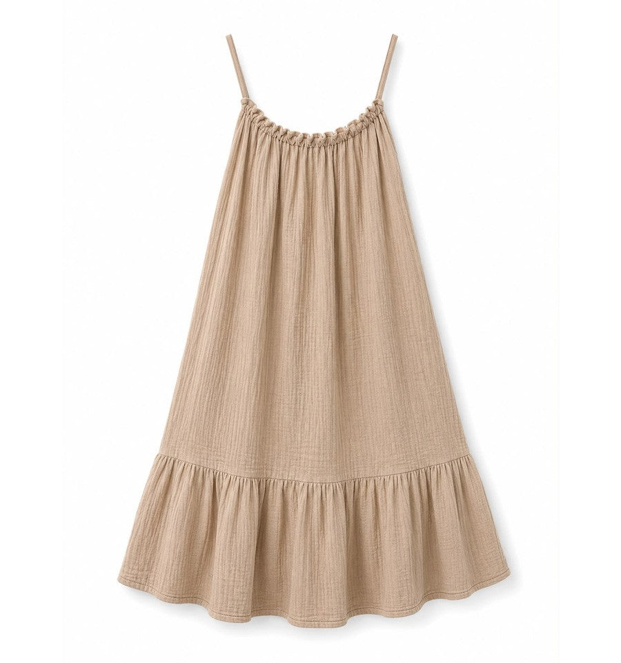 Robe de plage beige sable
