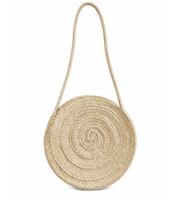 Sac rond en palmier tressé