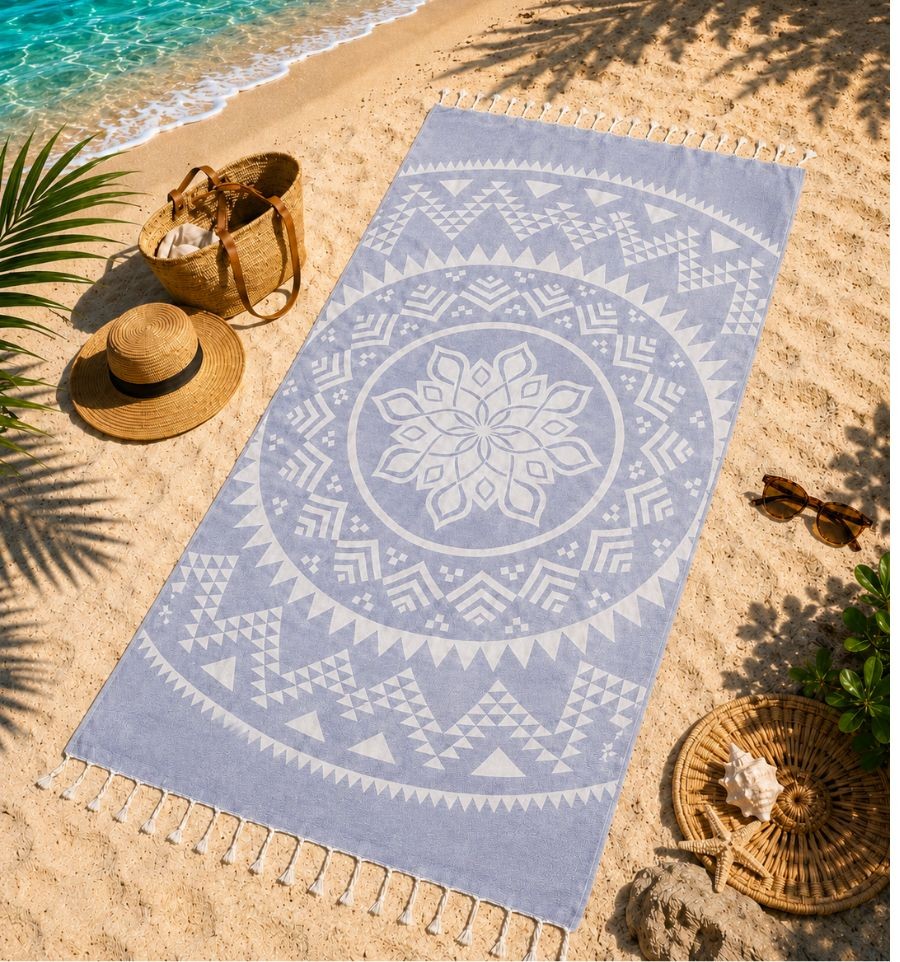 Serviette de plage bohémian gris