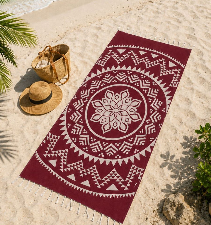 Telo mare Bohemien rosso bordeaux