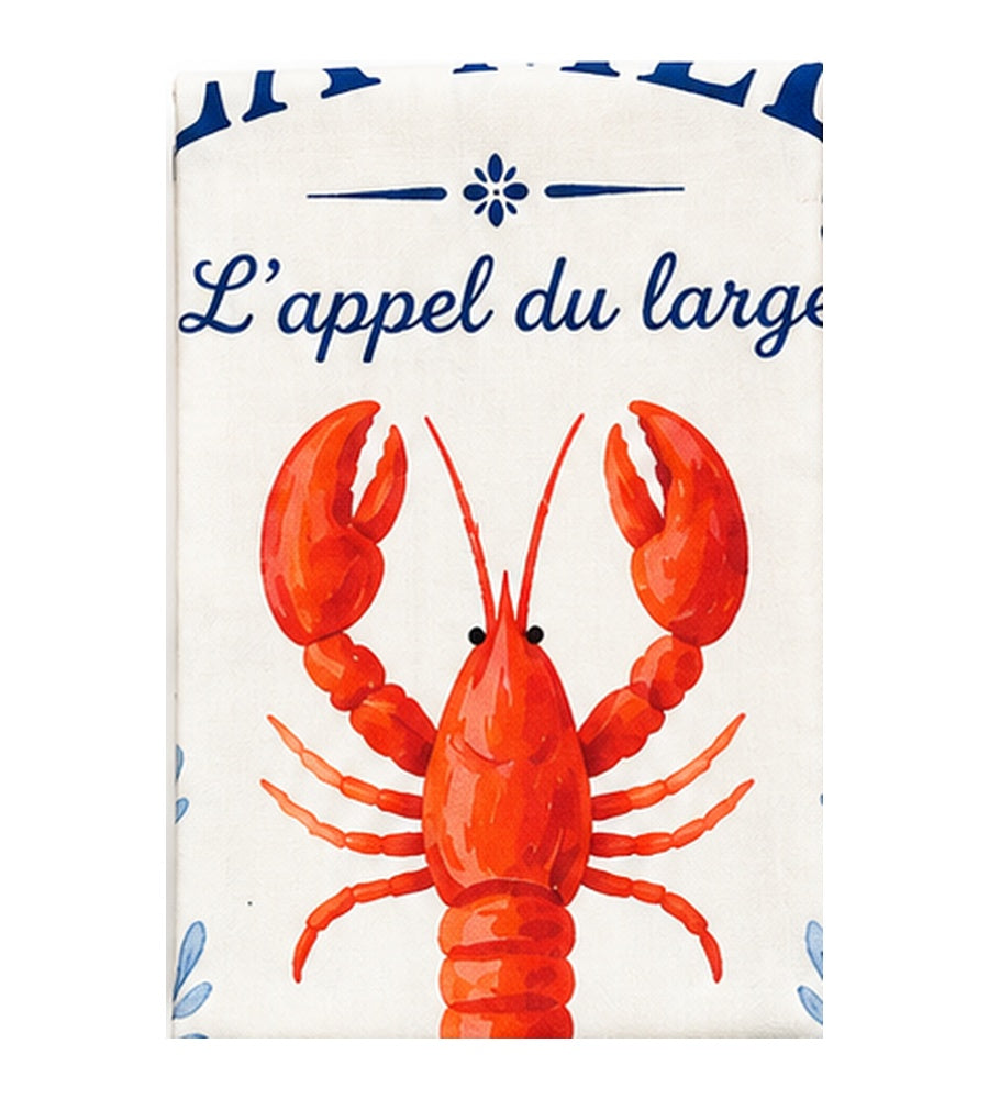 Torchon en coton crêpe – Homard rouge – 100 % coton crêpe, 36x54 cm