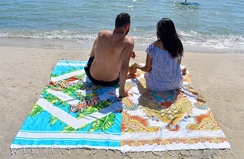 fouta imprimée